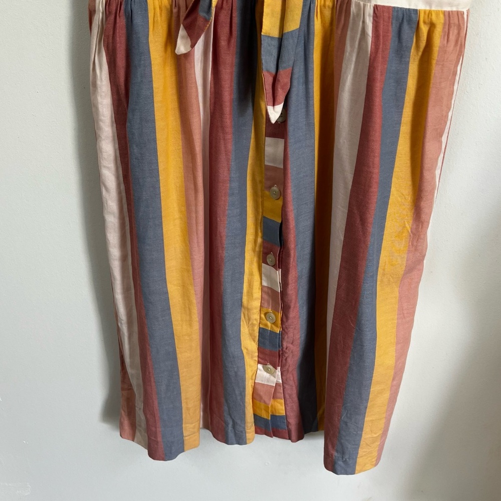 Madewell Sherbet Stripe Tie Front Cutout Dress - Picture 5 of 14